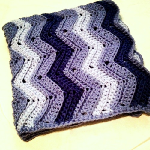 Ombre Chevron Crochet Baby Blanket